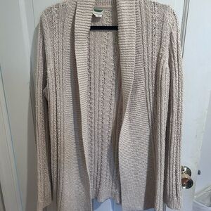 Anthropologie Cozy Shawl Collar Knit Cardigan Sweater - Beige